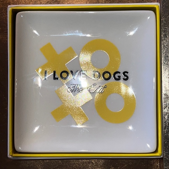 artful metallic gold heart with “Love” inside…porcelain tray in gift box-NIB - Picture 9 of 12